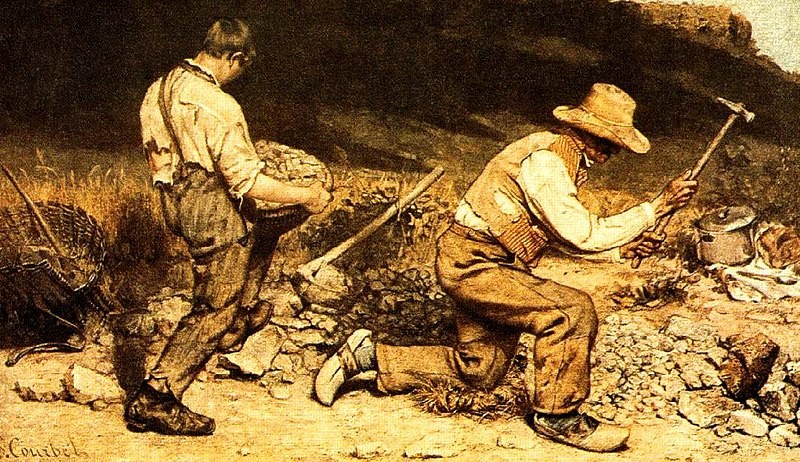 Quarry men, obra do pintor realista Gustave Courbet.
